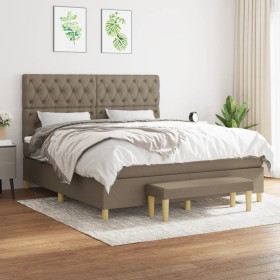 Box spring bed with taupe gray fabric mattress 160x200 cm by vidaXL, Beds and slatted bases - Ref: Foro24-3137409, Price: 676...