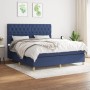 Cama box spring con colchón tela azul 160x200 cm de vidaXL, Camas y somieres - Ref: Foro24-3142591, Precio: 582,36 €, Descuen...