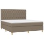 Cama box spring con colchón tela gris taupe 160x200 cm de vidaXL, Camas y somieres - Ref: Foro24-3142589, Precio: 631,73 €, D...