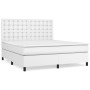 Box spring bed with white synthetic leather mattress 160x200 cm by vidaXL, Beds and slatted bases - Ref: Foro24-3142852, Pric...