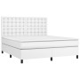 Box spring bed with white synthetic leather mattress 160x200 cm by vidaXL, Beds and slatted bases - Ref: Foro24-3142852, Pric...