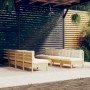 Garden furniture 9 pieces and cushions solid cream pine wood by vidaXL, Garden sets - Ref: Foro24-3096142, Price: 639,87 €, D...