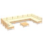 Garden furniture 11 pieces and cushions solid cream pine wood by vidaXL, Garden sets - Ref: Foro24-3097193, Price: 788,99 €, ...