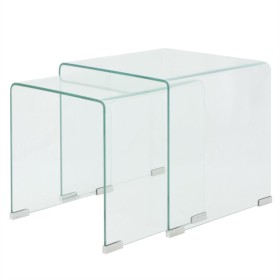 Set of two stackable clear tempered glass coffee tables by vidaXL, Coffee table - Ref: Foro24-244191, Price: 157,69 €, Discou...