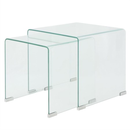 Set of two stackable clear tempered glass coffee tables by vidaXL, Coffee table - Ref: Foro24-244191, Price: 168,15 €, Discou...