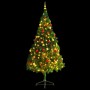 Artificial Christmas tree with balls and green LED lights 210 cm by vidaXL, Christmas trees - Ref: Foro24-321501, Price: 60,8...