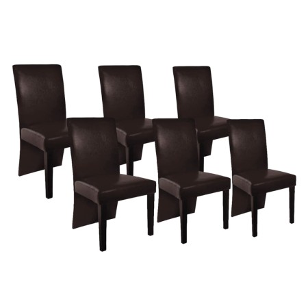 Dining chairs 6 units dark brown artificial leather by vidaXL, dining chairs - Ref: Foro24-160296, Price: 311,99 €, Discount: %