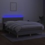 Box spring bed mattress and LED lights light gray fabric 140x190 cm by vidaXL, Beds and slatted bases - Ref: Foro24-3133789, ...