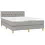 Cama box spring colchón y luces LED tela gris claro 140x190 cm de vidaXL, Camas y somieres - Ref: Foro24-3133949, Precio: 503...