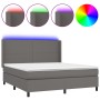 Boxspringbett mit Matratze und LED-grauem Kunstleder 160x200 cm von vidaXL, Betten und Lattenroste - Ref: Foro24-3139275, Pre...