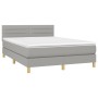 Box spring bed with light gray fabric mattress 140x190 cm by vidaXL, Beds and slatted bases - Ref: Foro24-3140689, Price: 431...