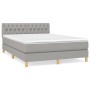 Cama box spring con colchón tela gris claro 140x190 cm de vidaXL, Camas y somieres - Ref: Foro24-3140849, Precio: 500,54 €, D...