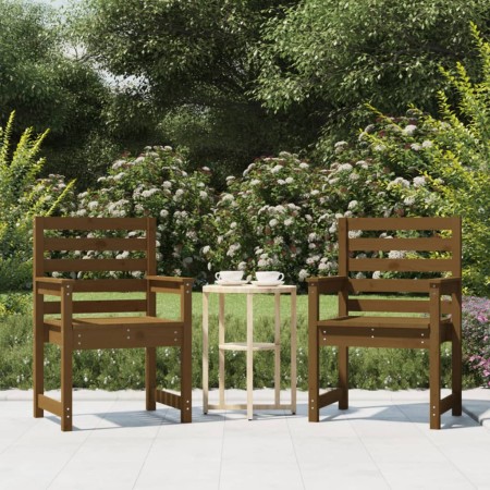 Sillas jardín 2 unidades madera pino marrón miel 60x48x91 cm de vidaXL, Sillas de jardín - Ref: Foro24-824056, Precio: 84,10 ...