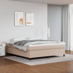 Box spring bed with cappuccino synthetic leather mattress 180x200cm by vidaXL, Beds and slatted bases - Ref: Foro24-3144625, ...