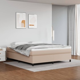 Box spring bed with cappuccino synthetic leather mattress 160x200cm by vidaXL, Beds and slatted bases - Ref: Foro24-3144619, ...