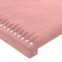 Pink velvet headboard 83x23x78/88 cm