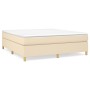 Box spring bed with cream fabric mattress 160x200 cm by vidaXL, Beds and slatted bases - Ref: Foro24-3144535, Price: 504,16 €...