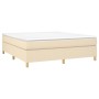 Box spring bed with cream fabric mattress 160x200 cm by vidaXL, Beds and slatted bases - Ref: Foro24-3144535, Price: 504,16 €...