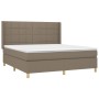 Cama box spring colchón y luces LED tela gris taupe 160x200 cm de vidaXL, Camas y somieres - Ref: Foro24-3138889, Precio: 630...