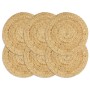 Manteles individuales redondos 6 uds yute natural liso 38 cm de vidaXL, Manteles individuales - Ref: Foro24-133835, Precio: 2...