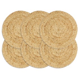 Round individual placemats, set of 6, made of plain natural jute, 38 cm. by vidaXL, Placemats - Ref: Foro24-133835, Price: 28...