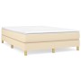 Estructura de cama de tela color crema 140x190 cm de vidaXL, Camas y somieres - Ref: Foro24-3120611, Precio: 104,93 €, Descue...