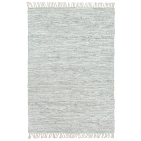 Handwoven leather chindi rug 190x280 cm light gray by vidaXL, Rugs - Ref: Foro24-133964, Price: 55,99 €, Discount: %