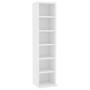 Plywood white CD shelf 21x20x88 cm by vidaXL, CD and DVD storage - Ref: Foro24-800351, Price: 31,63 €, Discount: %