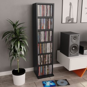 Black plywood CD shelf 21x20x88 cm by vidaXL, CD and DVD storage - Ref: Foro24-800352, Price: 30,48 €, Discount: %