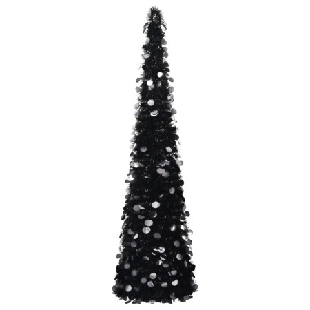 Schwarzer, zusammenklappbarer künstlicher Weihnachtsbaum aus PET, 150 cm von vidaXL, Weihnachtsbäume - Ref: Foro24-320986, Pr...