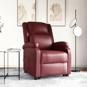 Sillón elevable cuero sintético rojo tinto de vidaXL, Sillones - Ref: Foro24-3110868, Precio: 382,99 €, Descuento: %