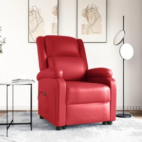 Sillón elevable cuero sintético rojo de vidaXL, Sillones - Ref: Foro24-3110869, Precio: 349,99 €, Descuento: %