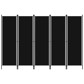 Divider screen with 5 panels black 250x180 cm by vidaXL, Room dividers - Ref: Foro24-320726, Price: 40,99 €, Discount: %