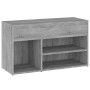 Banco zapatero madera contrachapada gris Sonoma 80x30x45 cm de vidaXL, Zapateros y organizadores de calzado - Ref: Foro24-816...