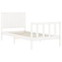 Estructura de cama con cabecero madera maciza blanco 90x200 cm de vidaXL, Camas y somieres - Ref: Foro24-3192932, Precio: 133...