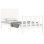 Estructura de cama con cabecero madera maciza blanco de vidaXL, Camas y somieres - Ref: Foro24-3192912, Precio: 136,79 €, Des...