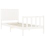 Estructura de cama con cabecero madera maciza blanco de vidaXL, Camas y somieres - Ref: Foro24-3192912, Precio: 136,79 €, Des...