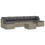 Set de muebles de jardín 8 pzas y cojines ratán sintético gris de vidaXL, Conjuntos de jardín - Ref: Foro24-3157324, Precio: ...