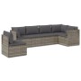 Set de muebles de jardín 6 pzas y cojines ratán sintético gris de vidaXL, Conjuntos de jardín - Ref: Foro24-3157413, Precio: ...