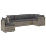 Set de muebles de jardín 6 pzas y cojines ratán sintético gris de vidaXL, Conjuntos de jardín - Ref: Foro24-3157413, Precio: ...