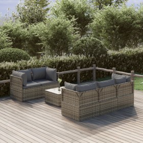 6-piece garden furniture set and gray synthetic rattan cushions by vidaXL, Garden sets - Ref: Foro24-3157476, Price: 571,99 €...