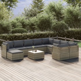 Garden furniture set 11 pieces and gray PE rattan cushions by vidaXL, Garden sets - Ref: Foro24-3157469, Price: 1,00 €, Disco...