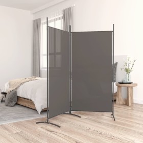 Divider screen with 2 anthracite gray fabric panels 175x180 cm by vidaXL, Room dividers - Ref: Foro24-350260, Price: 35,24 €,...