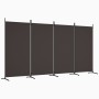 Divider screen with 4 brown fabric panels 346x180 cm by vidaXL, Room dividers - Ref: Foro24-350263, Price: 68,04 €, Discount: %