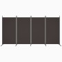 Divider screen with 4 brown fabric panels 346x180 cm by vidaXL, Room dividers - Ref: Foro24-350263, Price: 68,04 €, Discount: %