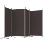 Divider screen with 4 brown fabric panels 346x180 cm by vidaXL, Room dividers - Ref: Foro24-350263, Price: 68,04 €, Discount: %