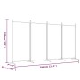 Divider screen with 4 brown fabric panels 346x180 cm by vidaXL, Room dividers - Ref: Foro24-350263, Price: 68,04 €, Discount: %