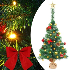 Árbol de Navidad preiluminado con luces y bolas verde 64 cm de vidaXL, Arboles de navidad - Ref: Foro24-321505, Precio: 27,99...