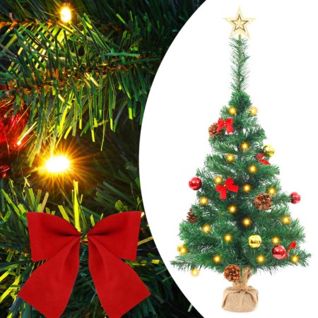 Pre-lit Christmas tree with green lights and balls 64 cm by vidaXL, Christmas trees - Ref: Foro24-321505, Price: 31,62 €, Dis...