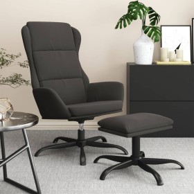 Sillón de relax con taburete tela de microfibra gris oscuro de vidaXL, Sillones - Ref: Foro24-3097922, Precio: 135,99 €, Desc...